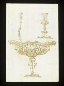Design for a tazza, a candlestick and a spoon thumbnail 1