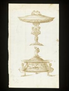Designs for a bowl and a tazza, both with covers thumbnail 1