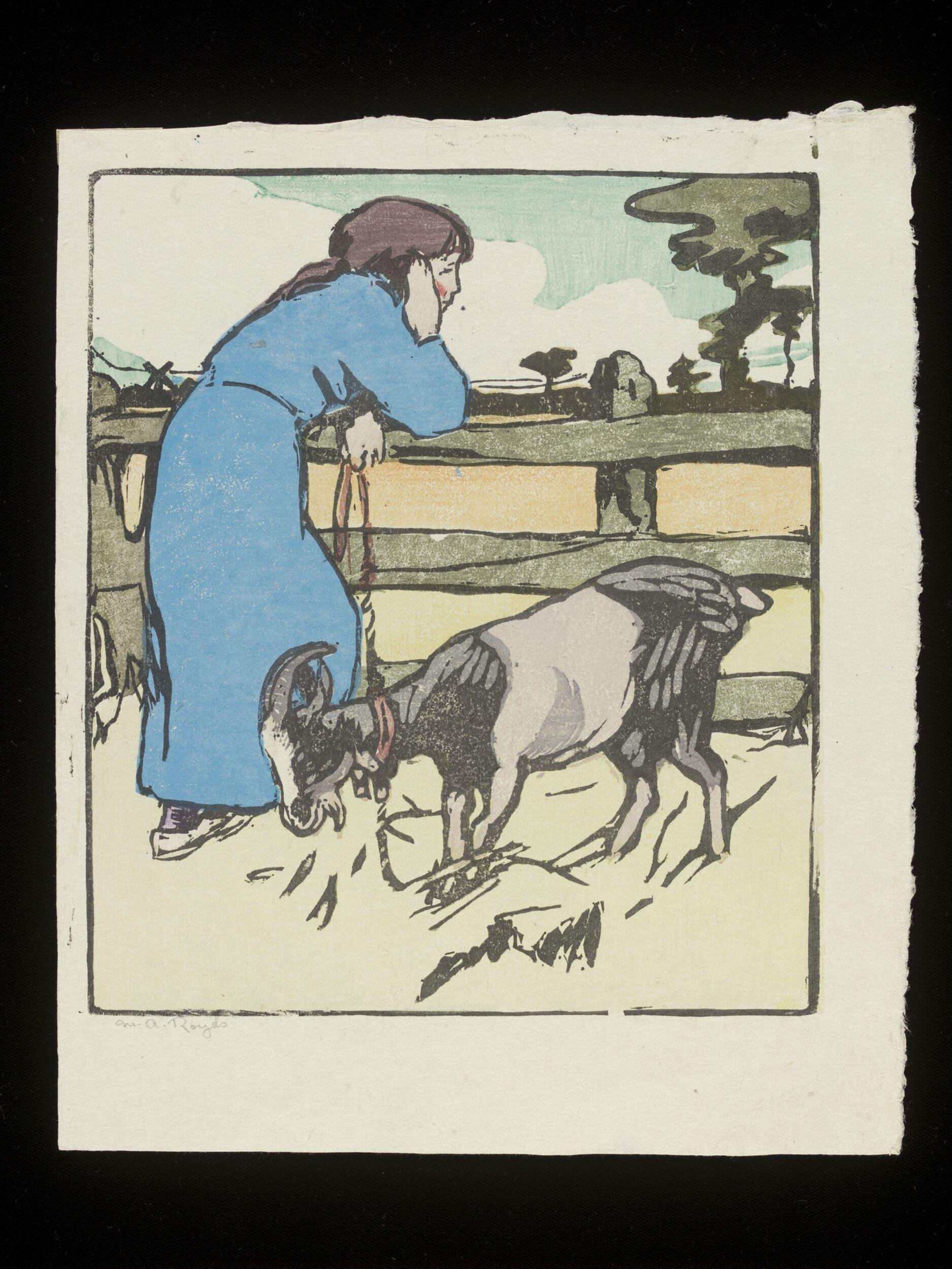 Girl and Goat by Mabel Royds
