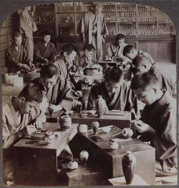 Expert Workmen Creating Cloisonne Ware, Kyoto