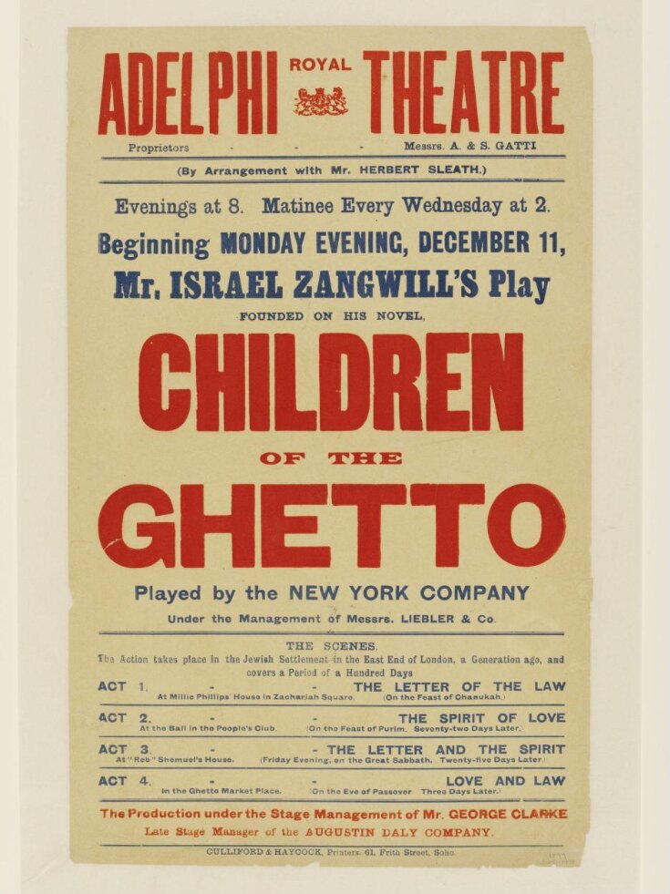 Poster advertising Children of the Ghetto image