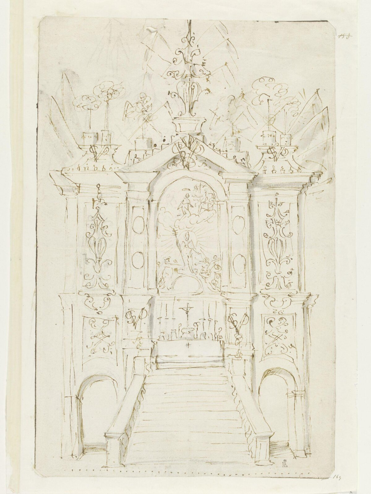 Recto: 'Design for an Alter', attributed to Theodoor van Thulden, 17th century