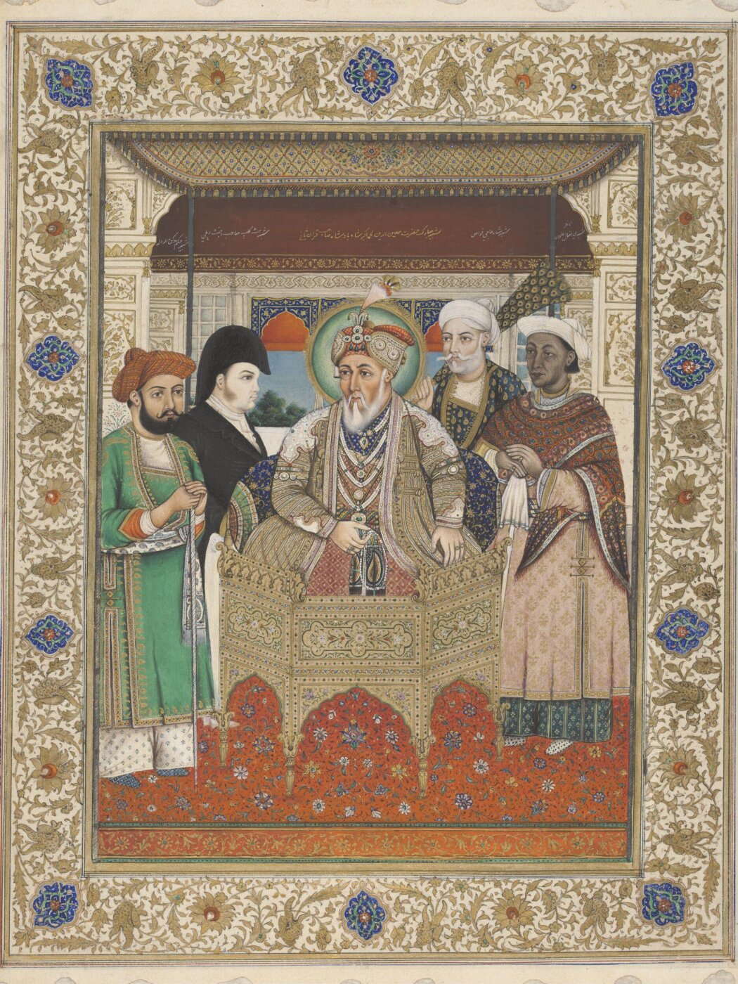 Unknown, Portrait of Akbar II with Sir Charles Theophilus Metcalf and court dignitaries