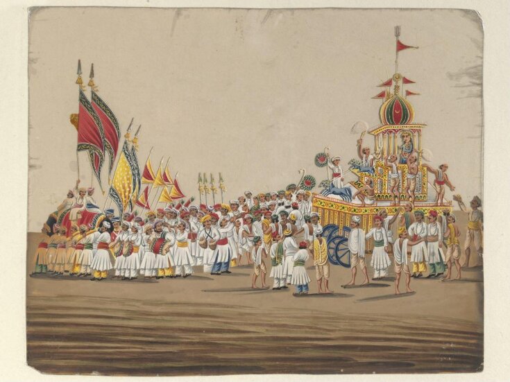 One of two drawings depicting procession scenes in Patna. top image