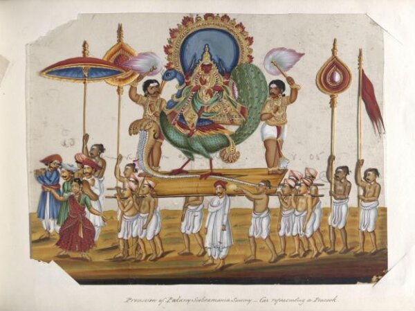 One of twenty mica paintings depicting Hindu deities and festival ...