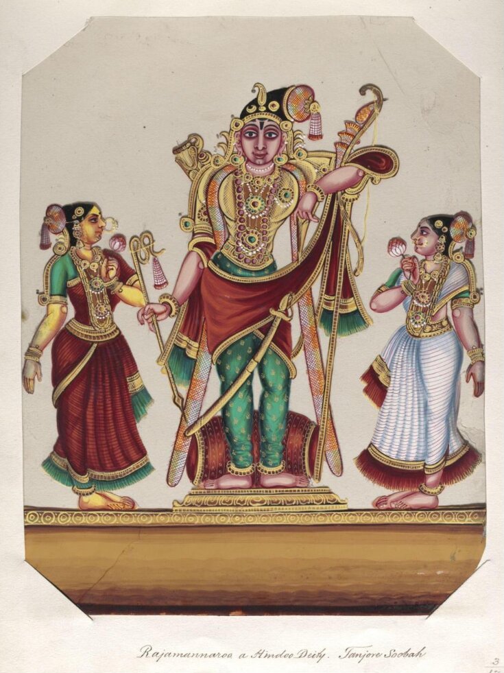 One of seventeen mica paintings depicting Hindu deities. top image