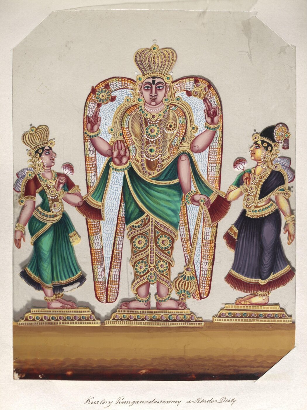 Unknown, One of seventeen mica paintings depicting Hindu deities.