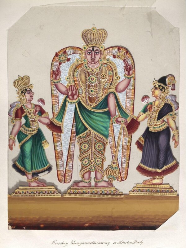 One of seventeen mica paintings depicting Hindu deities.