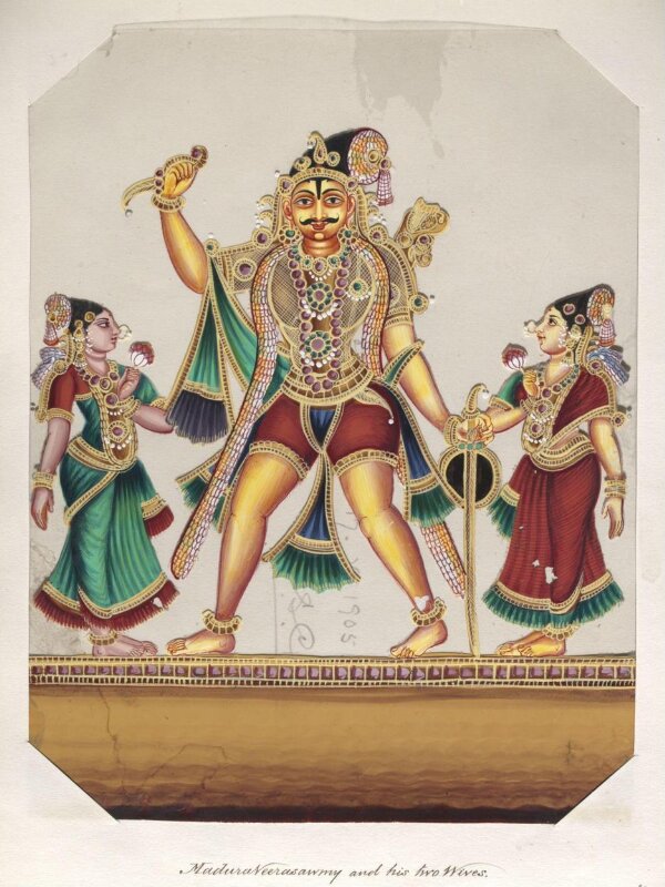 One of seventeen mica paintings depicting Hindu deities.