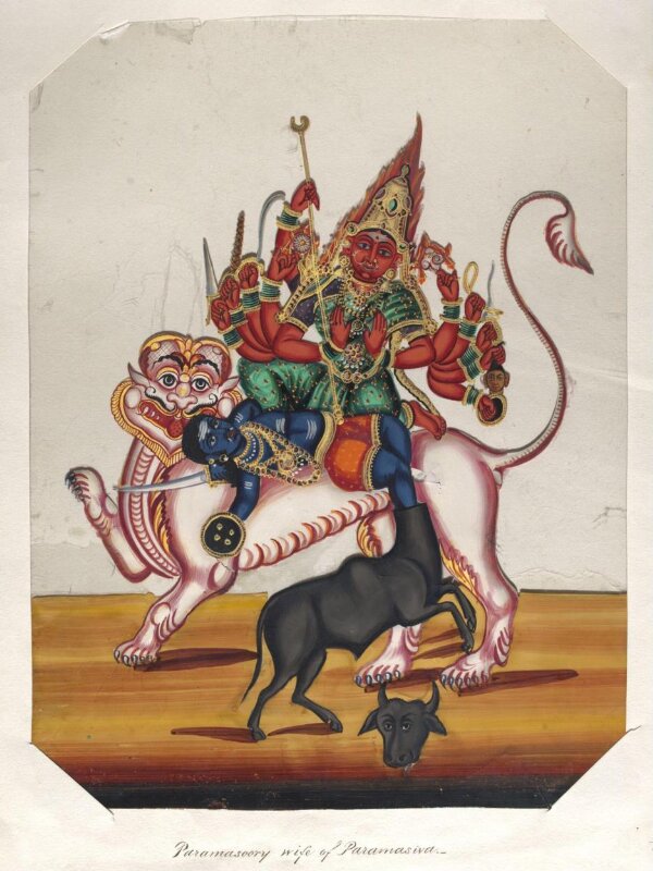One of seventeen mica paintings depicting Hindu deities.