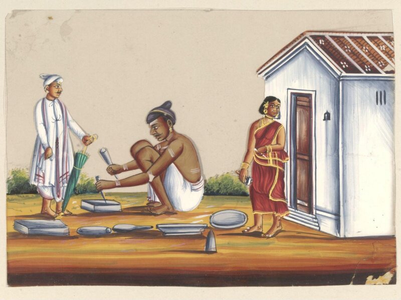 One of eight paintings of occupations and ceremonies.