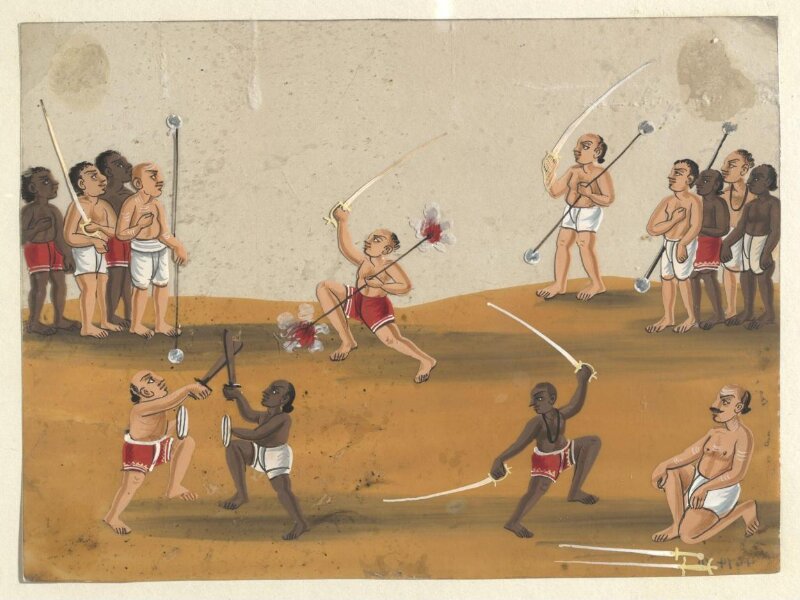One of eleven paintings depicting schools.