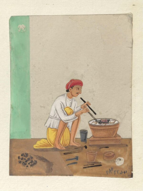 One of seventeen paintings of occupations, especially domestic servants.