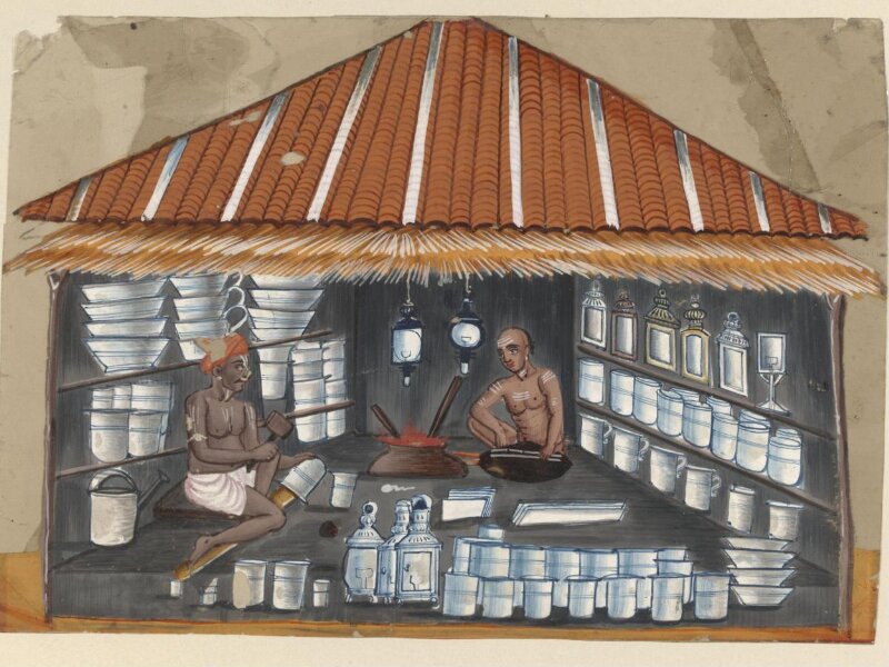 One of eleven paintings depicting craftsmen and their shops.