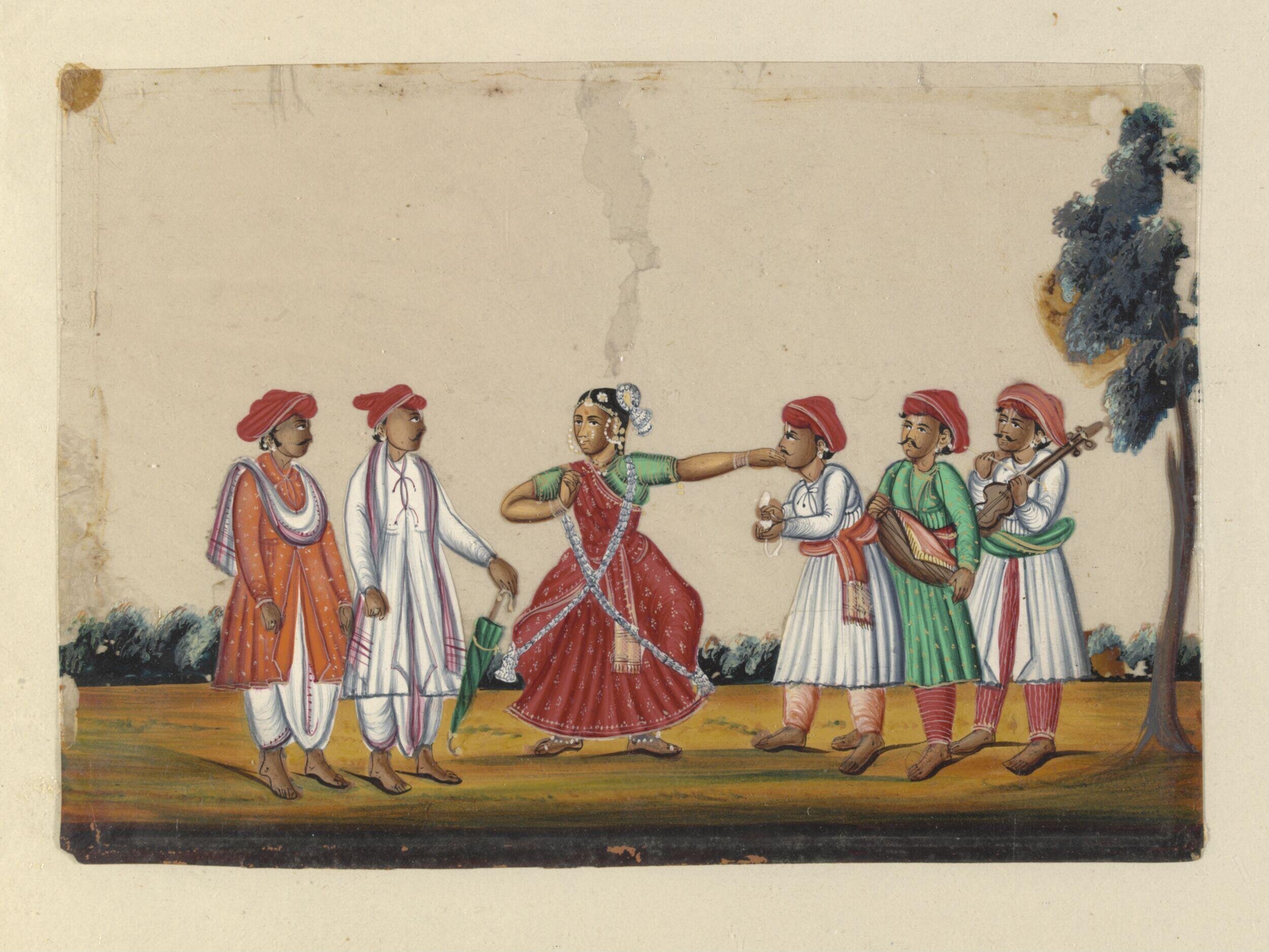 A dancing-girl with musicians by Unknown