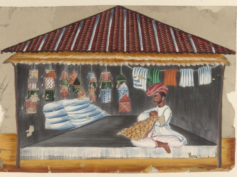 One of eleven paintings depicting craftsmen and their shops.