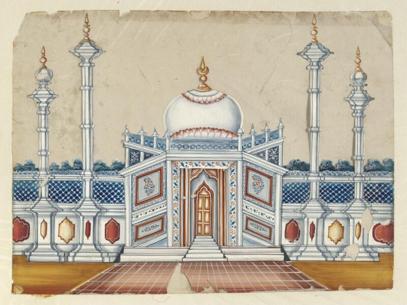 One of seven paintings of unidentified Muslim buildings in South India.