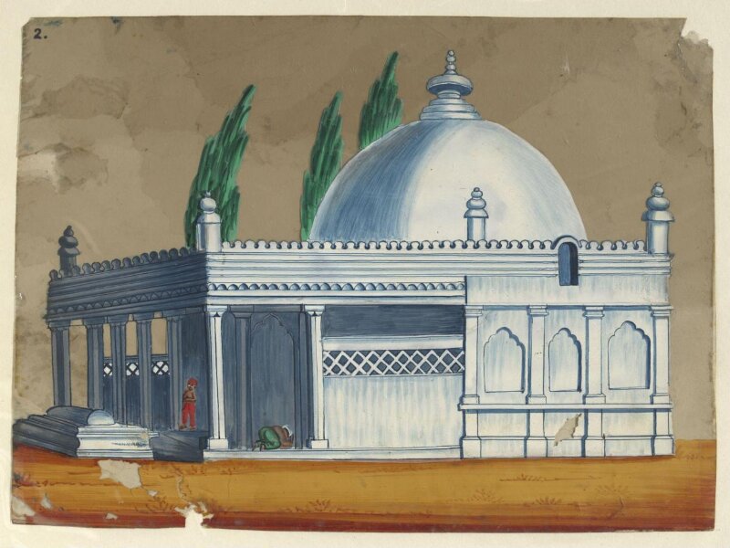 One of seven paintings of unidentified Muslim buildings in South India.