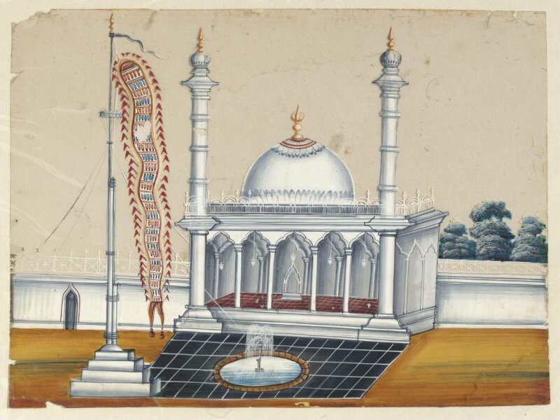 One of seven paintings of unidentified Muslim buildings in South India.