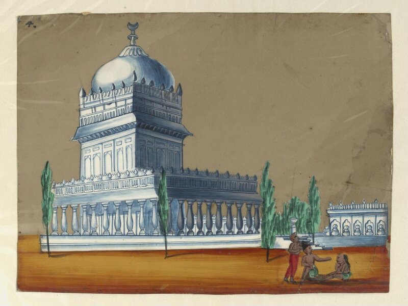 One of seven paintings of unidentified Muslim buildings in South India.