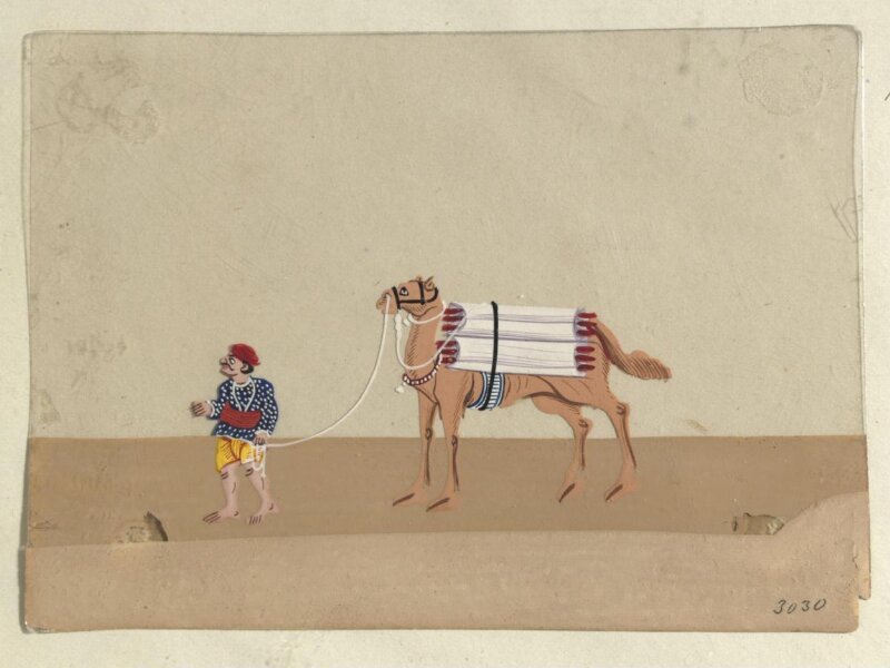 One of twelve drawings depicting methods of transport