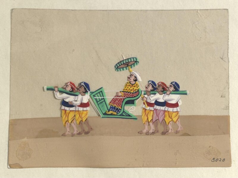 One of twelve drawings depicting methods of transport