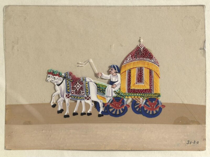 One of twelve drawings depicting methods of transport.