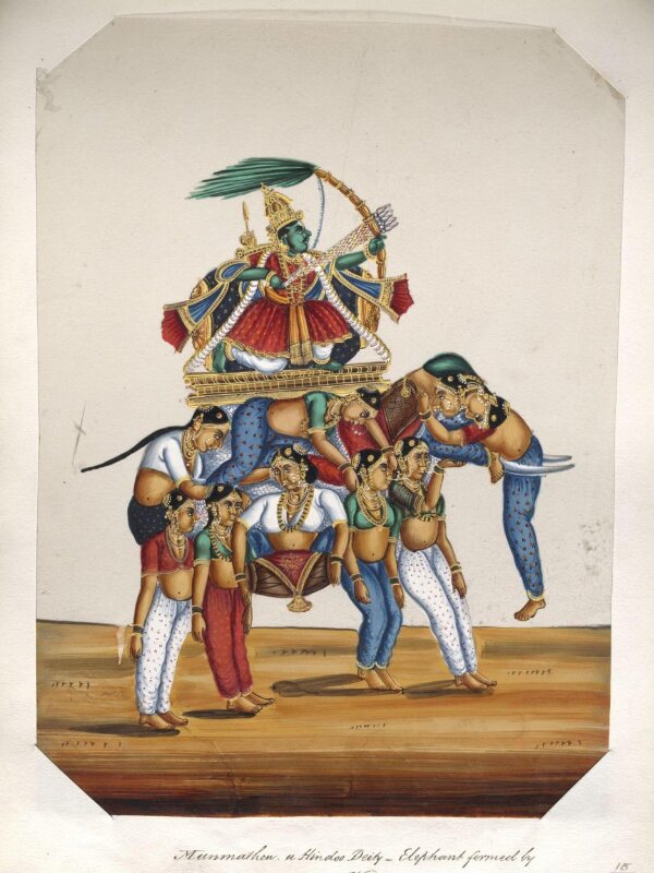 One of seventeen mica paintings depicting Hindu deities.