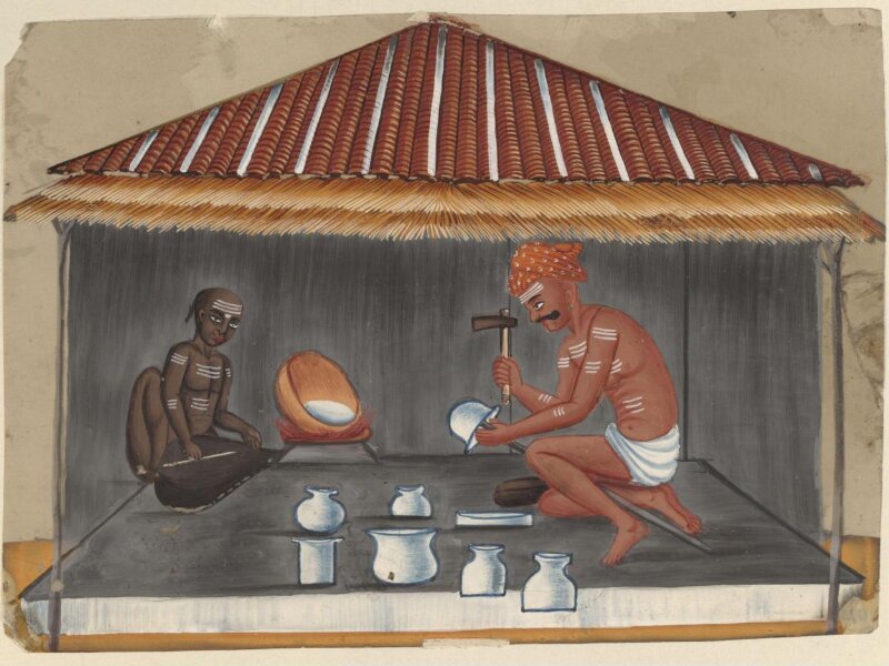 One of eleven paintings depicting craftsmen and their shops.