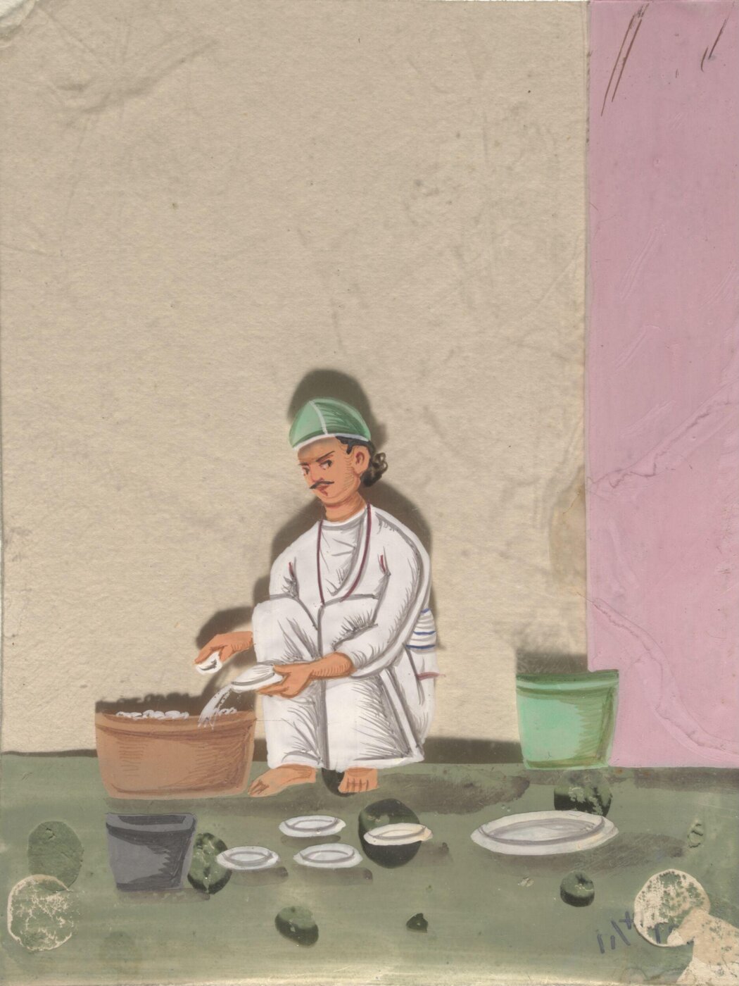 Unknown, One of seventeen paintings of occupations, especially domestic servants.