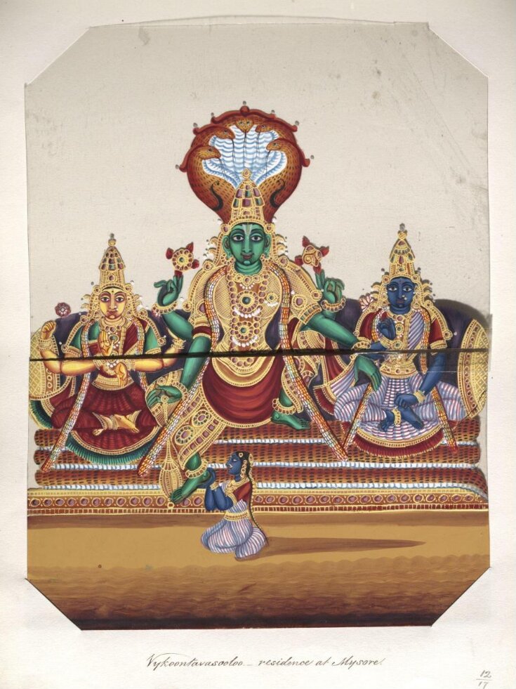 One of seventeen mica paintings depicting Hindu deities. top image