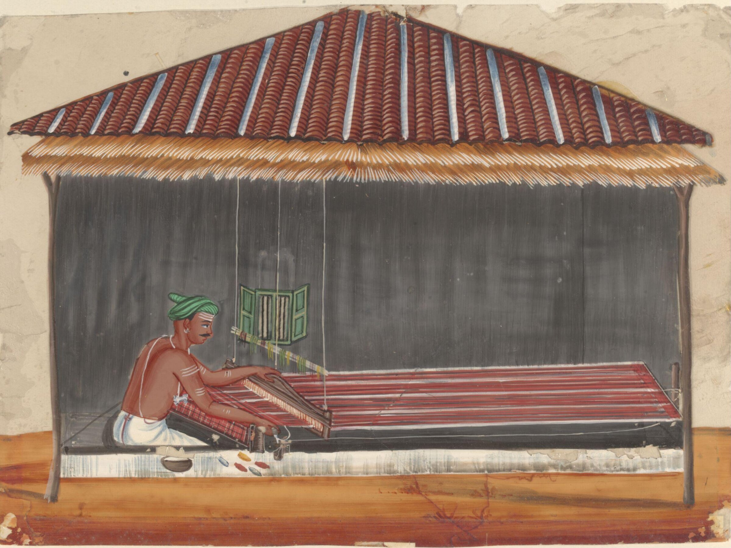 One of eleven paintings depicting craftsmen and their shops., ca. 1860