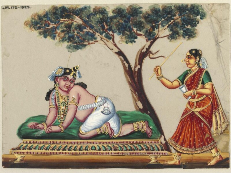 One of twenty-eight paintings, fifteen depicting occupations, thirteen depicting deities.