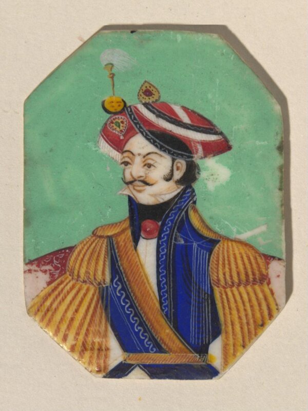 One of twenty-seven portraits on ivory of rulers and historical personages of the nineteenth century.