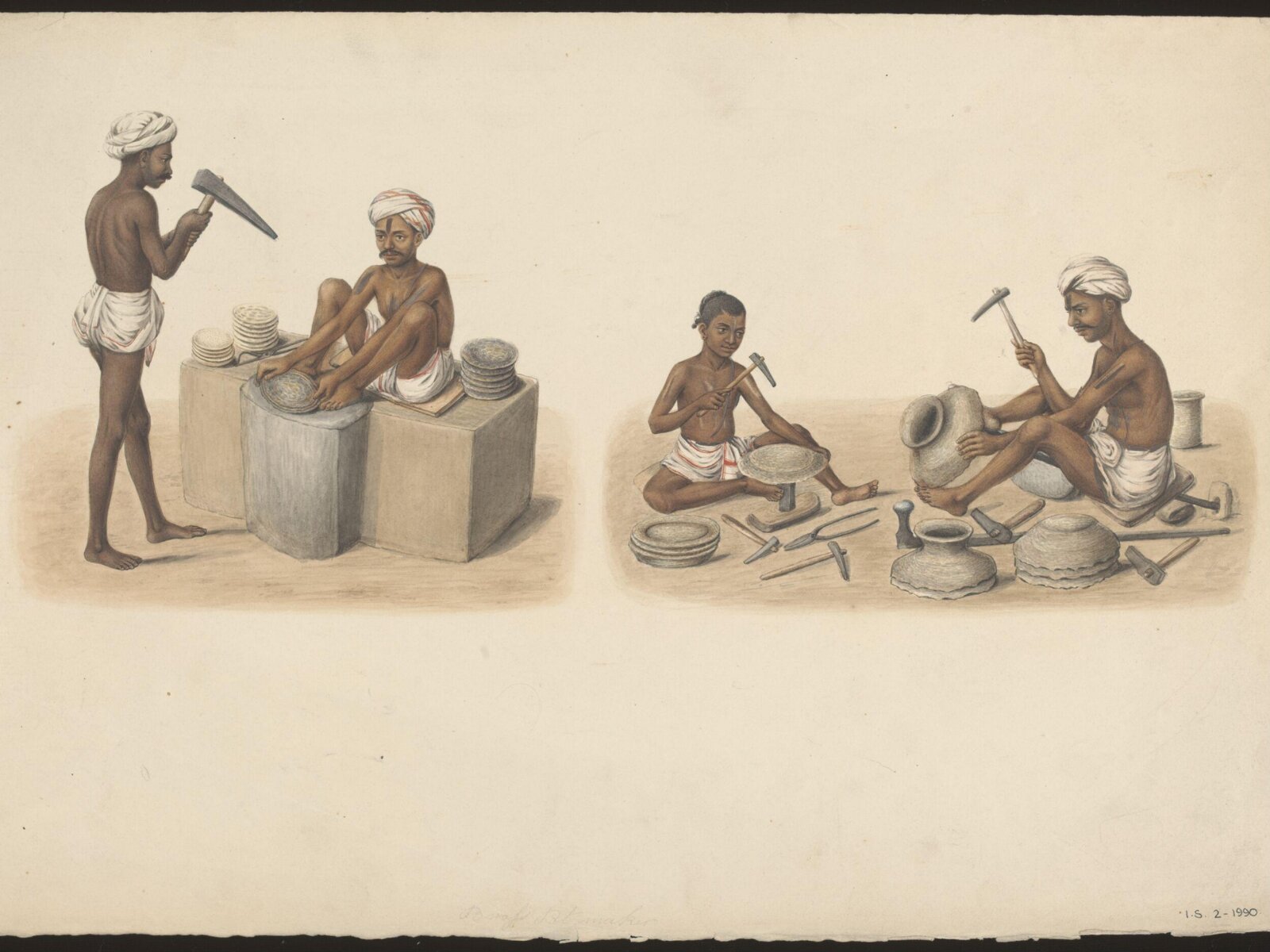 Brass pot makers, ca. 1840 - ca. 1850