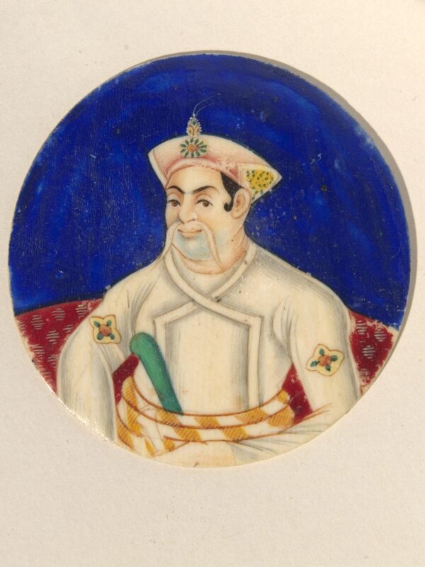 One of twenty-seven portraits on ivory of rulers and historical personages of the nineteenth century.