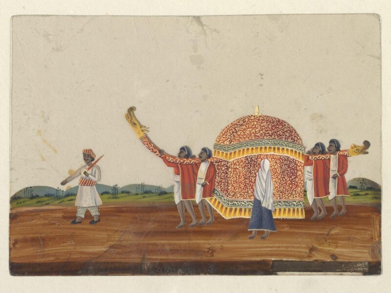 One of forty paintings illustrating modes of transport, occupations, entertainers, ascetics and Muharram subjects.
