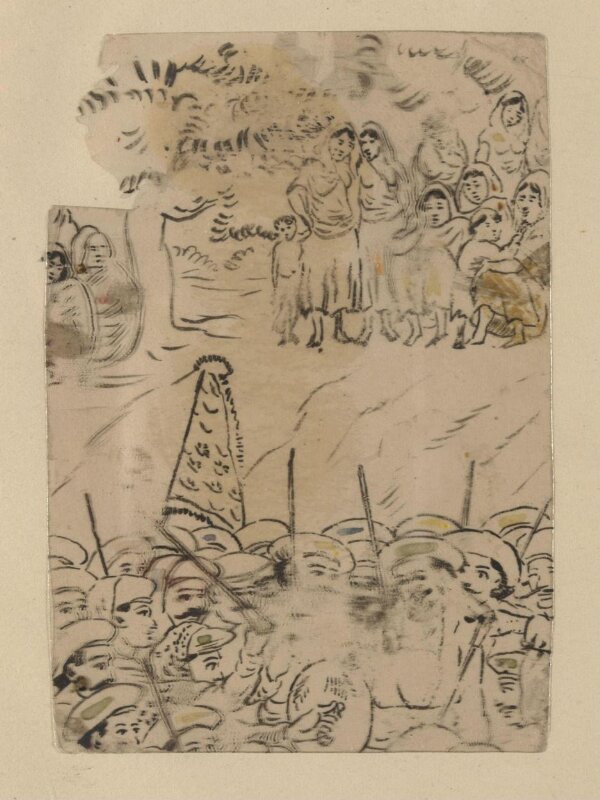 One of forty-five drawings of Muharram scenes, occupations, festivals and ceremonies.