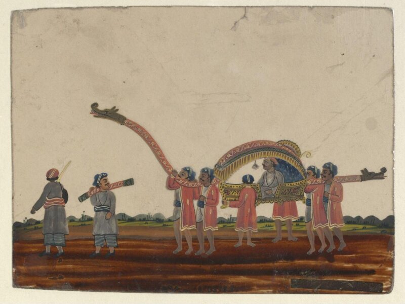 One of forty paintings illustrating modes of transport, occupations, entertainers, ascetics and Muharram subjects.