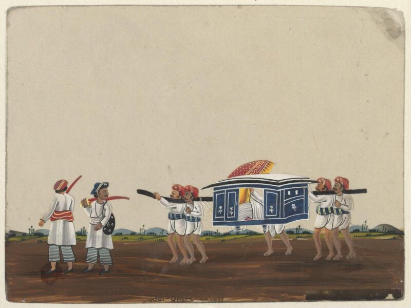 One of forty paintings illustrating modes of transport, occupations, entertainers, ascetics and Muharram subjects.