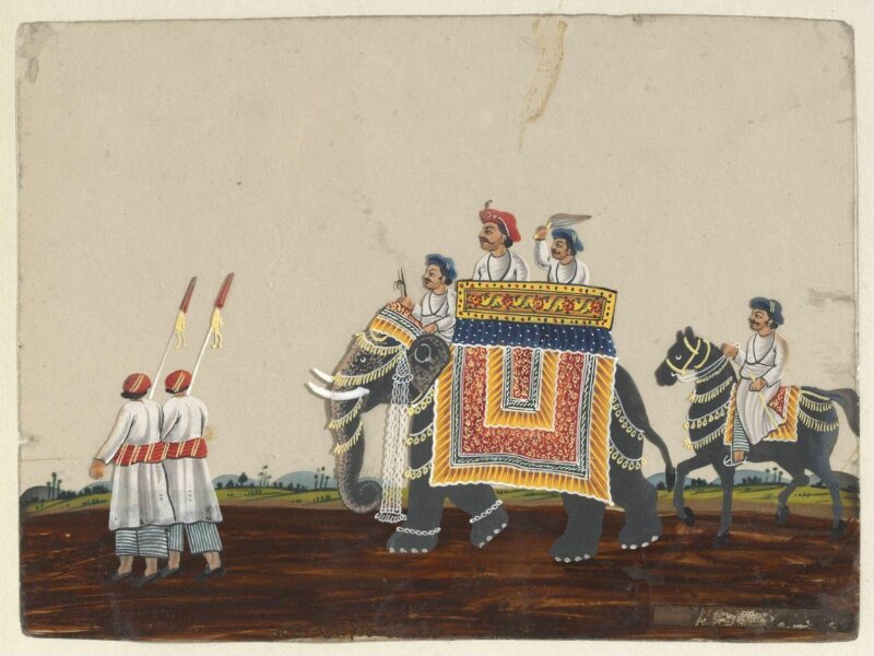 One of forty paintings illustrating modes of transport, occupations, entertainers, ascetics and Muharram subjects.
