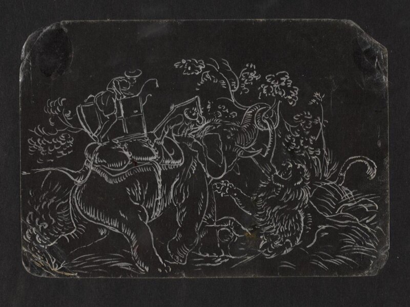 One of twenty-seven paintings, mainly depicting hunting scenes.