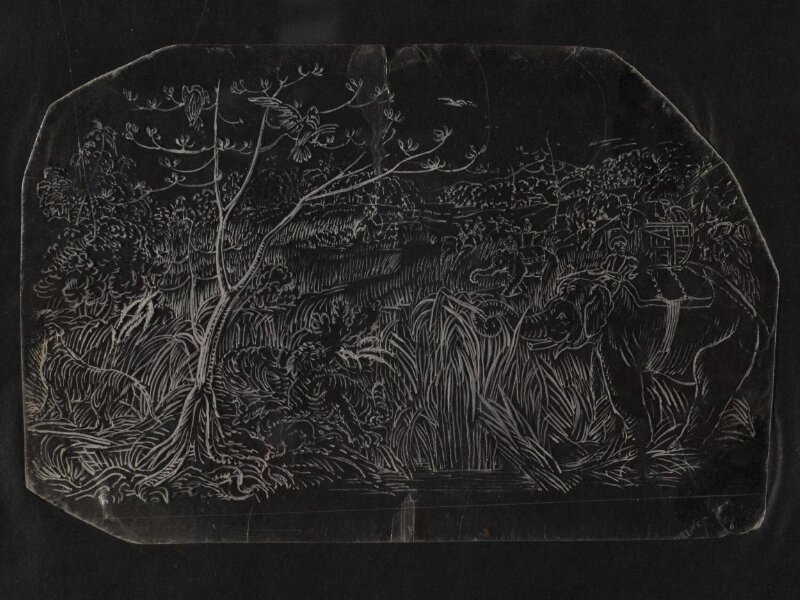 One of twenty-seven paintings, mainly depicting hunting scenes.