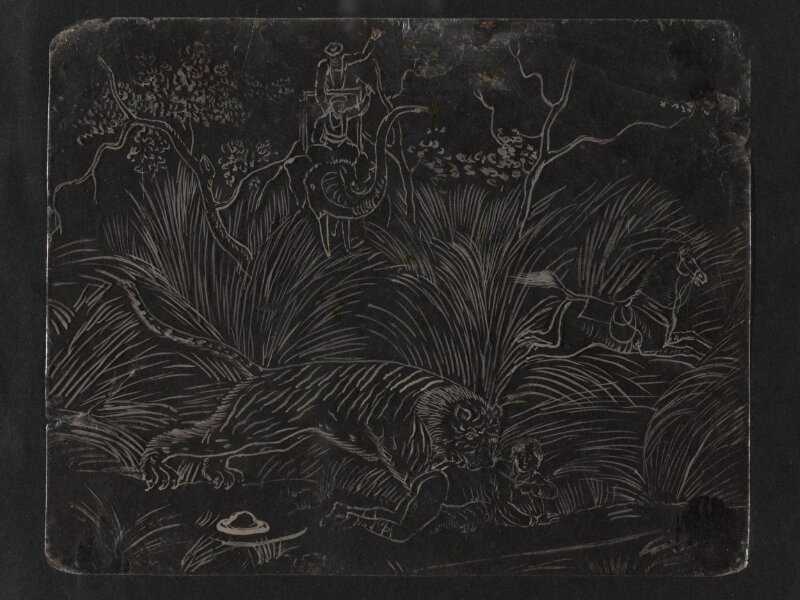 One of twenty-seven paintings, mainly depicting hunting scenes.