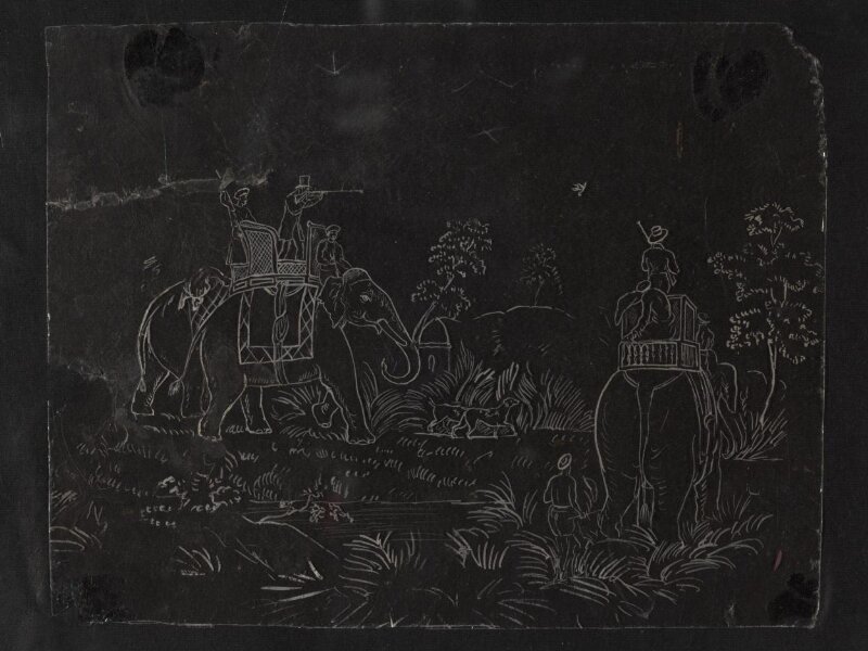 One of twenty-seven paintings, mainly depicting hunting scenes.