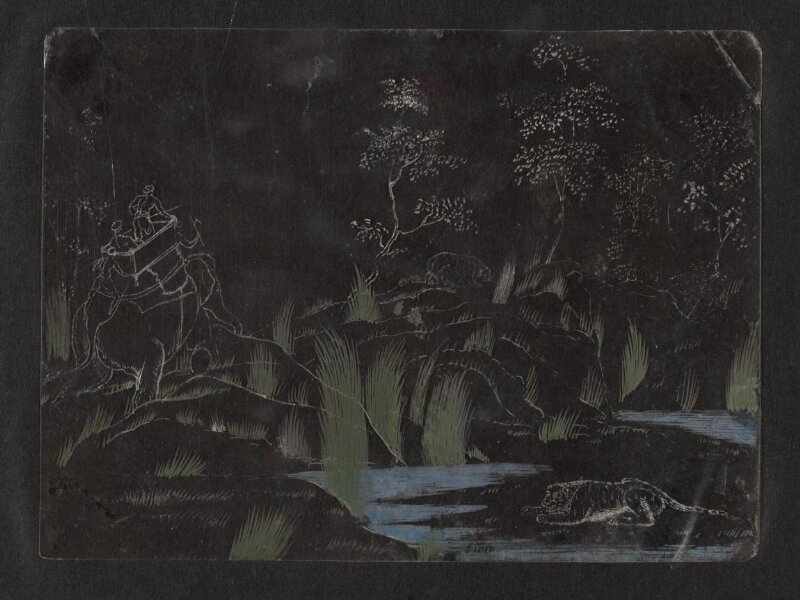 One of twenty-seven paintings, mainly depicting hunting scenes.