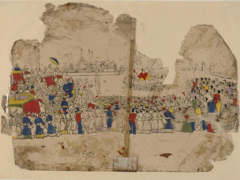 One of Thirty-two paintings depicting festivals, ceremonies and occupations.