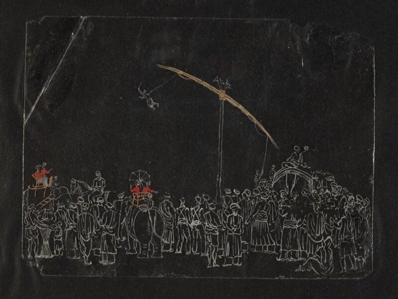One of Thirty-two paintings depicting festivals, ceremonies and occupations.
