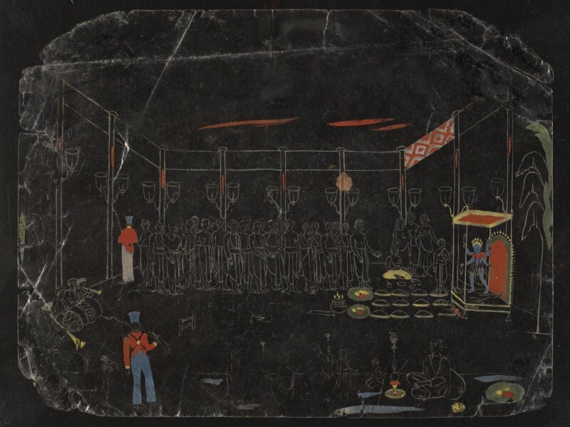 One of Thirty-two paintings depicting festivals, ceremonies and occupations.