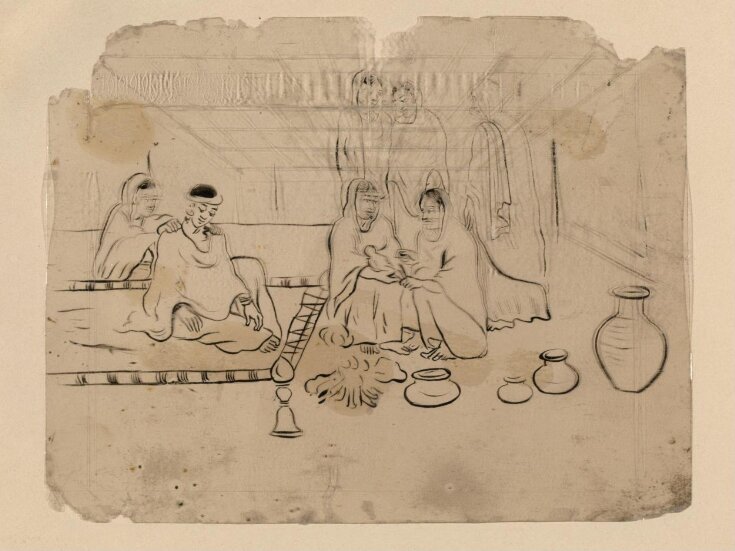 One of forty-five drawings of Muharram scenes, occupations, festivals and ceremonies. top image